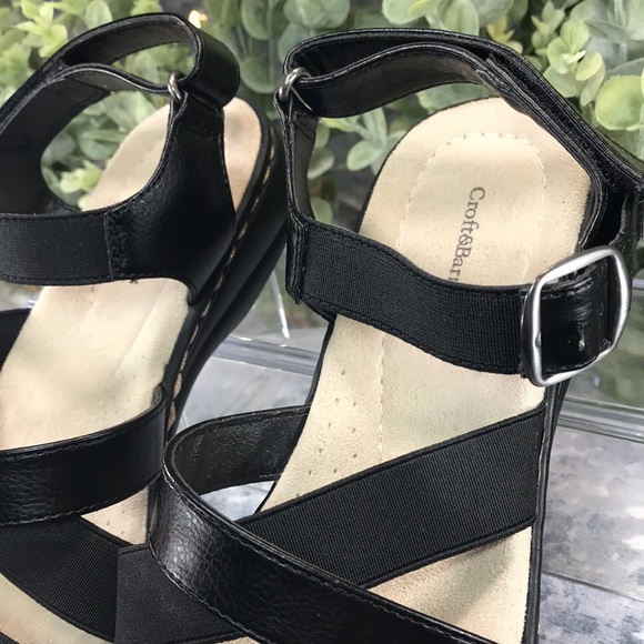 Croft & Barrow Boathouse Black Strappy Sandals Women’s 6.5M 🖤Like NEW🖤 - Picture 4 of 12